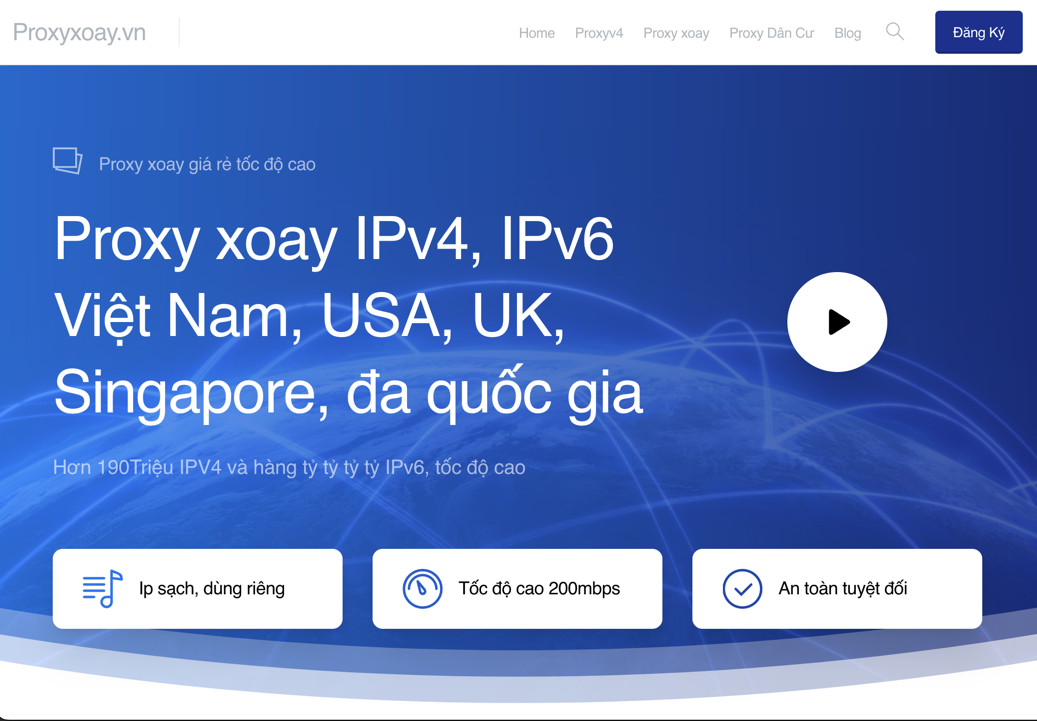 Proxy Xoay IPV4 V6 Dân Cư Vietnam USA Proxyxoay vn